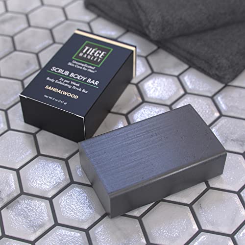 Tiege Hanley Exfoliating Bar Soap For Men (Scrub Body Bar) | With Charcoal To Detoxify | Sandalwood Scent | Made In The Usa | 5 Ounce Bar #TOP4
