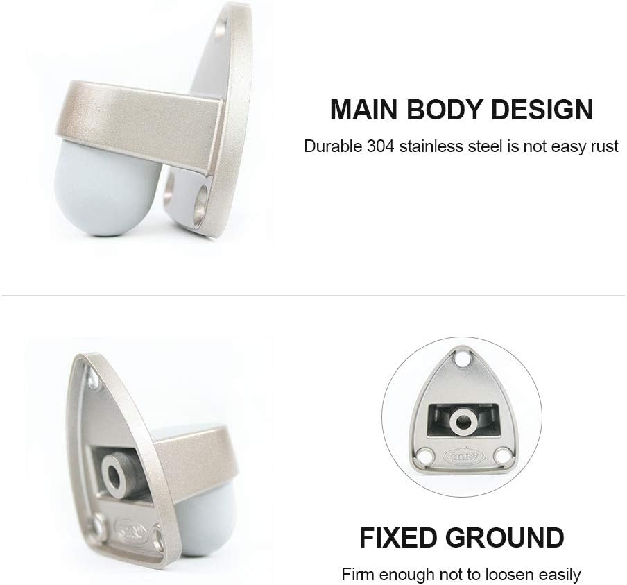 Floor Door Stopper with Rubber pad 2pack, Circle Shaped Door Stopper, Protecting Wall (2.7inch x 15pack, Satin Nickel)