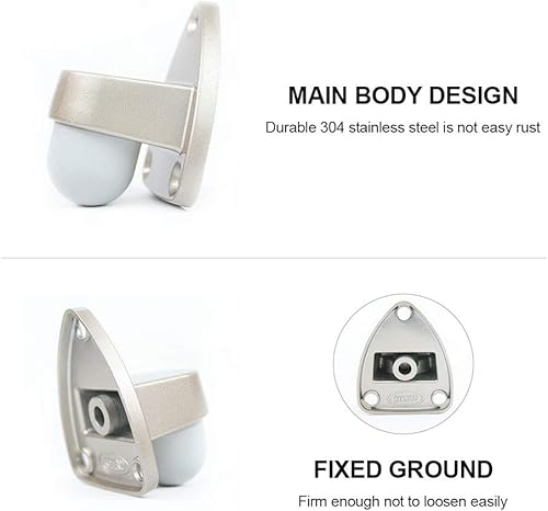 Miniatura 6 de Tope de puerta de suelo con almohadilla de goma, paquete de 2, tapón de puerta en forma de círculo, pared protectora (2.7 pulgadas x 2 unidades,