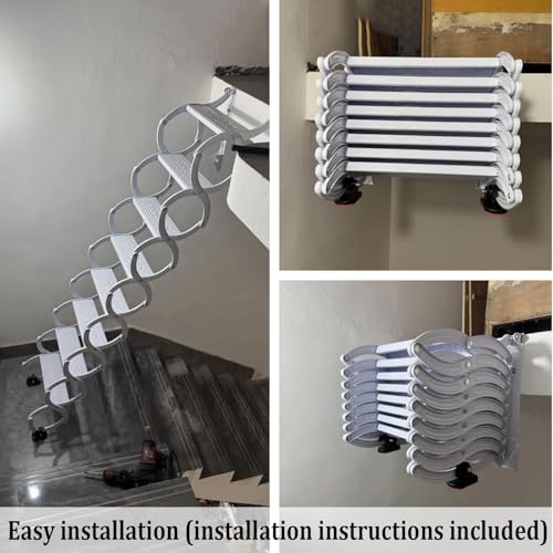 Escalera plegable retráctil de acero para optimizar espacio en el ático 3