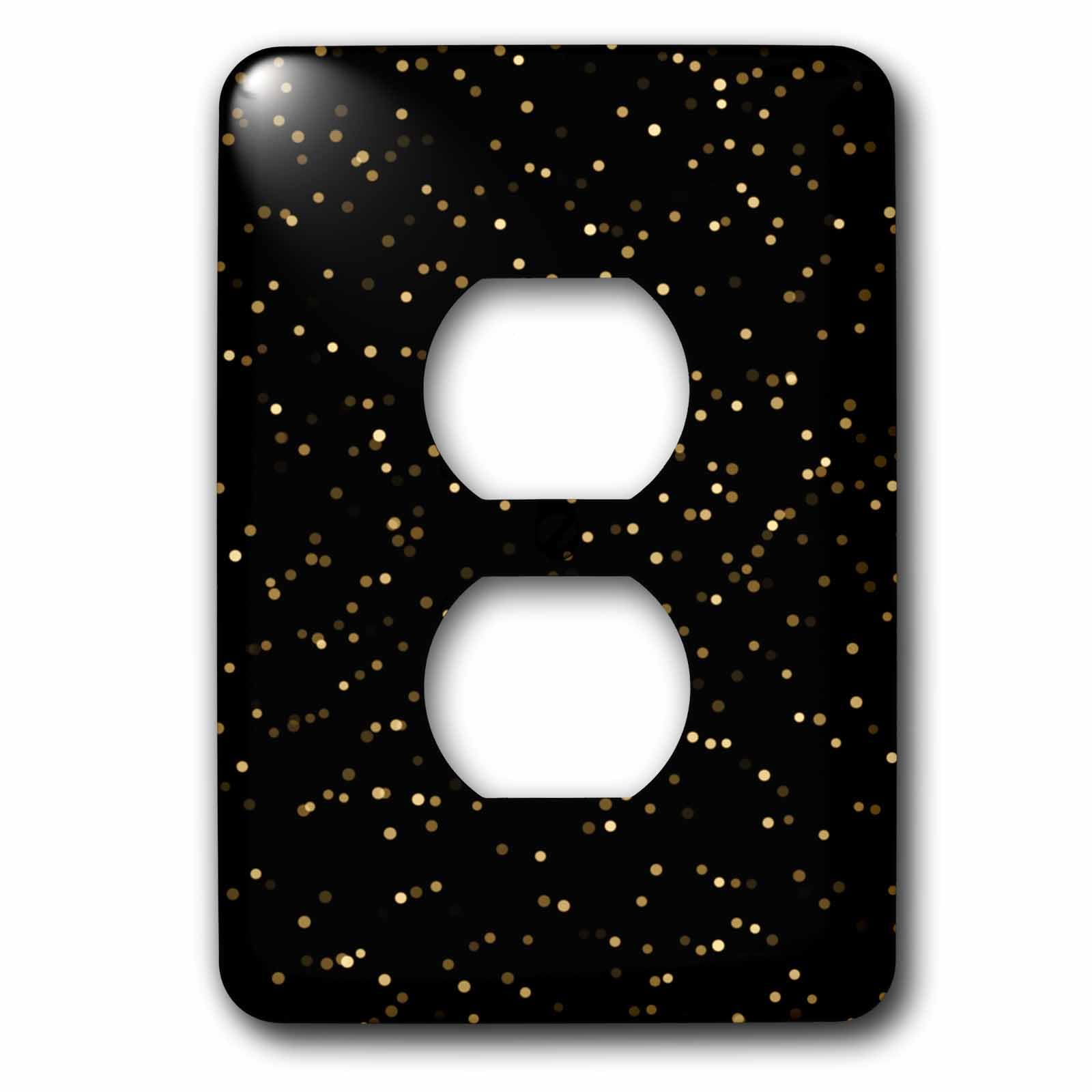 Prise noire bokeh confettis 3dRose lsp_239936_6 plaque murale décorative