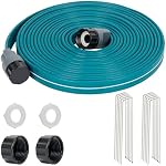 LINEX Sprinkler Soaker Hose 25 ft for Garden Lawn Watering Hose with Conncect End and Hose Stakes