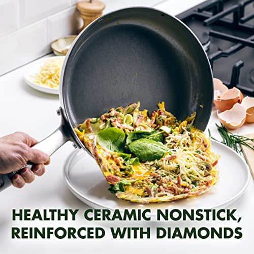 Greenpan CC005351-001 Chatham Tri-Ply Stainless Steel Healthy Ceramic Nonstick 11 Inch Wok Pan thumb #1