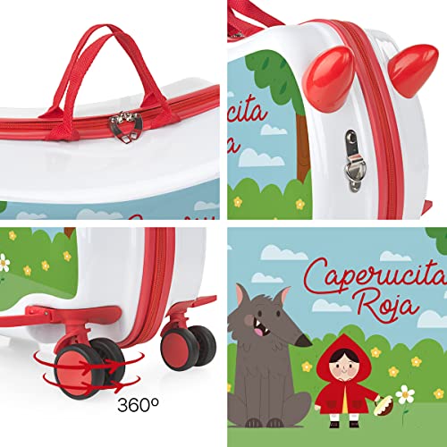 Miniatura 6 de Itaca - Maleta Correpasillos. Maleta Niños Con Ruedas, Maleta Infantil Niño, Maletas De Viaje, Maleta Para Niños - Equipaje Ideal Para Los Más Pequeños 771445, Caperucita