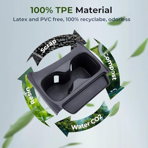 Image of Center Console Cup Holder Inserts for Honda CRV 2026 2025 2024 2023, Interior Accessories Silicone Car Cup Holders Covers Protector for 2023-2026 CR-V, Black