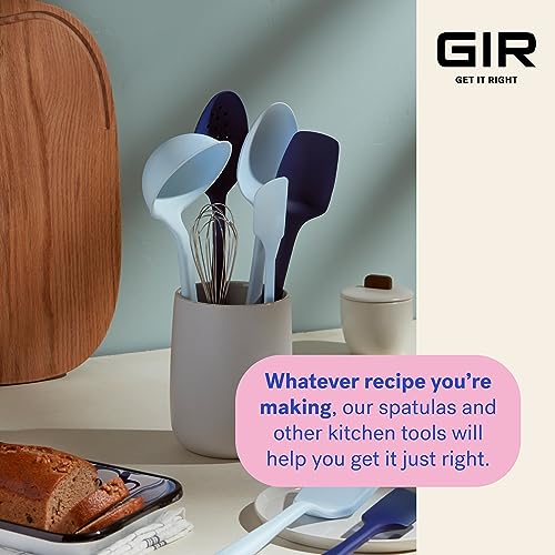Image of GIR: Get It Right Premium Silicone Spatula - Non-Stick Heat Resistant Kitchen Spatula - Perfect for Baking, Cooking, Scraping, and Mixing - Skinny - 11 IN, Navy