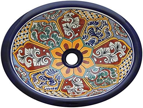Talavera Mexican Handmade Hand Painted Bathroom Sink MEDIUM # 48