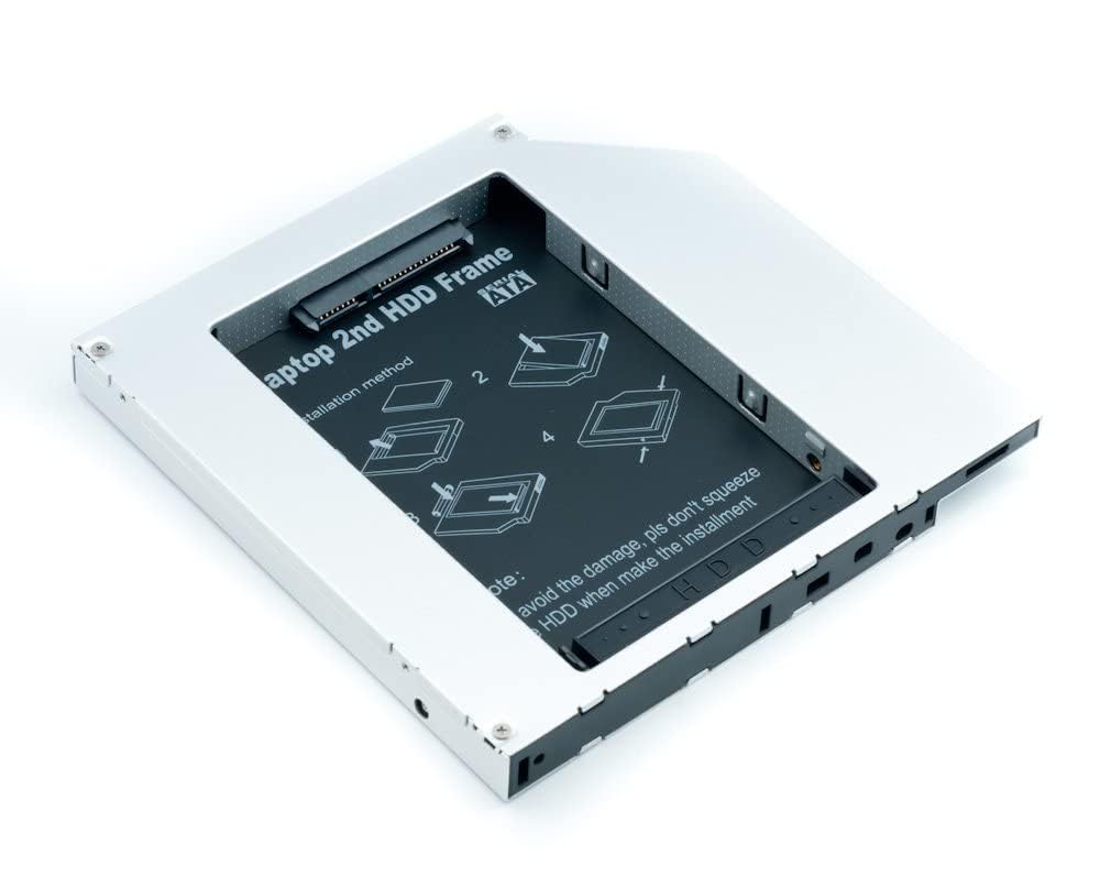 Laptop 2nd HDD SSD DVD Bay Caddy Adapter for 2.5''/12.7mm Universal CD/DVD-ROM SATA to SATA Hard Drive External Enclosure