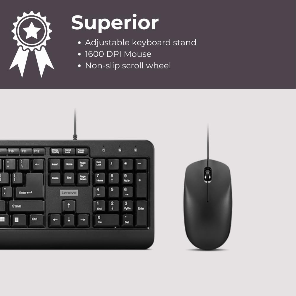 Lenovo 160 Klawiatura i mysz przewodowa Combo