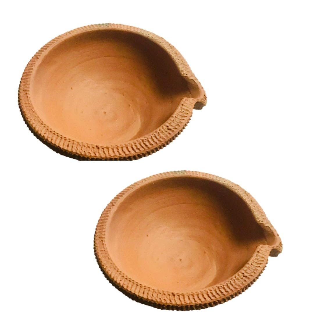 Shriyam Crafts Handmade Diyas for Diwali Hand Decorative Clay Mitti Diya Deepak (Big Size Diya Pack of2) (B0DGXJLCVZ) Amazon Price History, Amazon Price Tracker