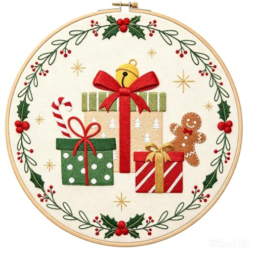 Image of Nuberlic 3 Pack Christmas Embroidery Kit for Beginners