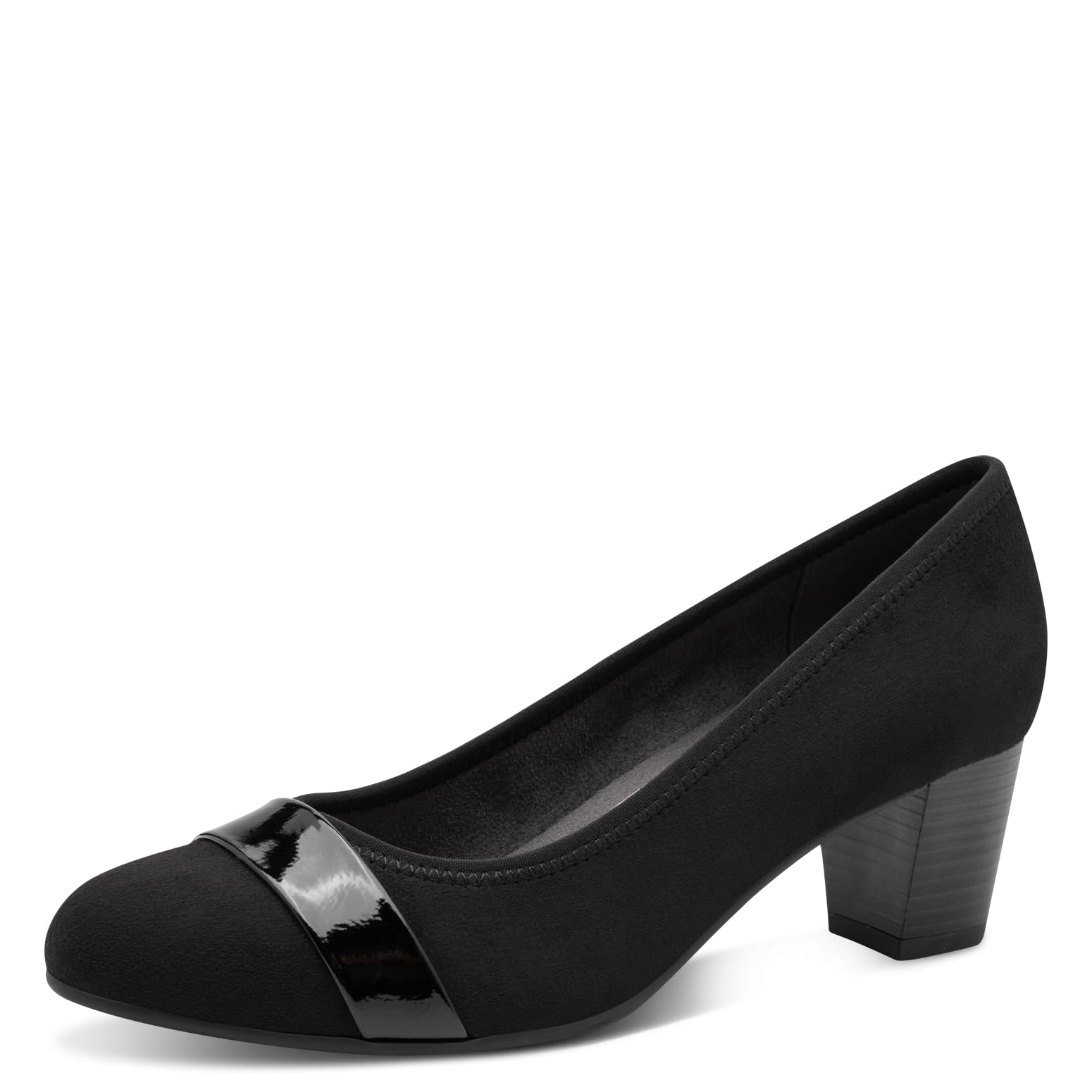 Jana Women’s Pumps with Glitter Details Vegan, Blk/Blk Patent, 6,5 UK
