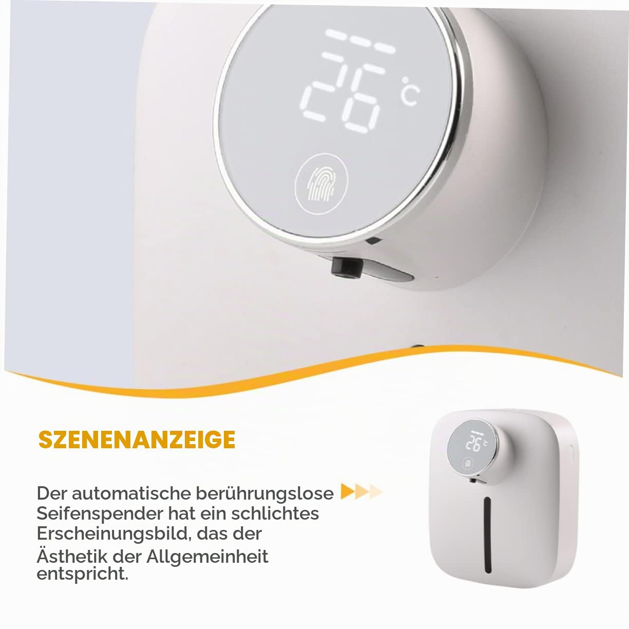 HOMSFOU Automatischer Seifenspender Kleiner Seifenspender Wiederaufladbarer Wandmontierter Schaumspender Schaumseife Berührungslos Wandseifenspender USB X101 Weiß Abs