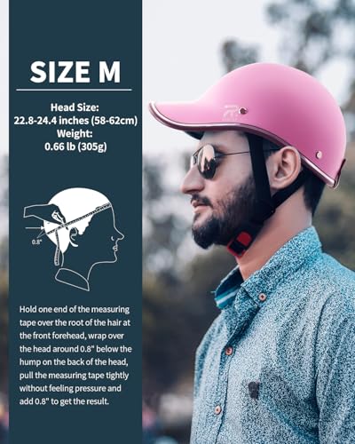 Image of Adult Baseball Cap Helmet - Urban Style for Golf, Low Profile Urban Commute PU Retro Leather Hat for Men & Women