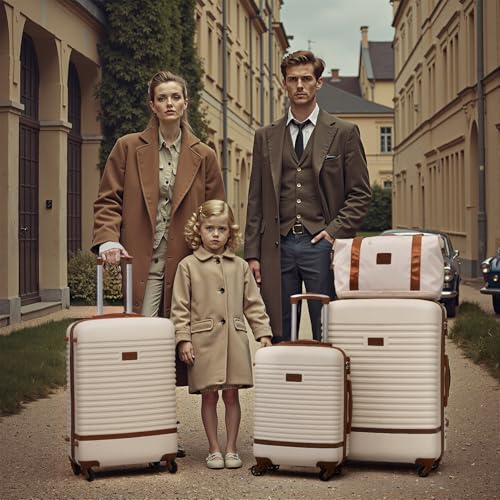 Image of Coolife Luggage Set Carry On Suitcase,5 piece, Dark Green(DB /TB /20 /24 /28) | 360 Spinner Wheels;Convenient Trolley Sleeve;Water-Resistant Fabric;Fully-Lined Zipper Interior;Lightweight ABS