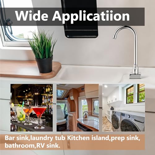Gbbne Bar Sink Faucet 4 Inch Center Deck Mount,2 Hole Bar Faucets For Sink,Prep Sink Faucet,Dual Handles Commercial Utility Laundry Kitchen Sink Faucet,Polished Chrome thumb #8