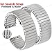 honyeer Metal Elastic Watchband For Swatch Watch 17mm Stainless Steel Stretch Expansion Strap Men Women Polished Matte Band(Silver-Polished,20mm)