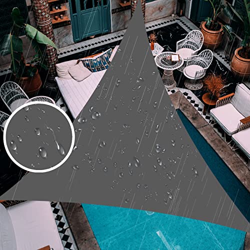 Sunny Guard Waterproof Sun Shade Sail 10' X 10' X 14' Charcoal Triangle Uv Block Sunshade For Backyard Yard Deck Patio Garden Outdoor Activities And Facility #TOP12