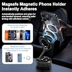 Support de téléphone à aspiration magnétique pour porte-téléphone Magsafe, support de téléphone, 360° Support mural pour téléphone réglable, Accessoires de voiture pour iPhone 17/16/15/14 Pro Max Téléphones cellulaires