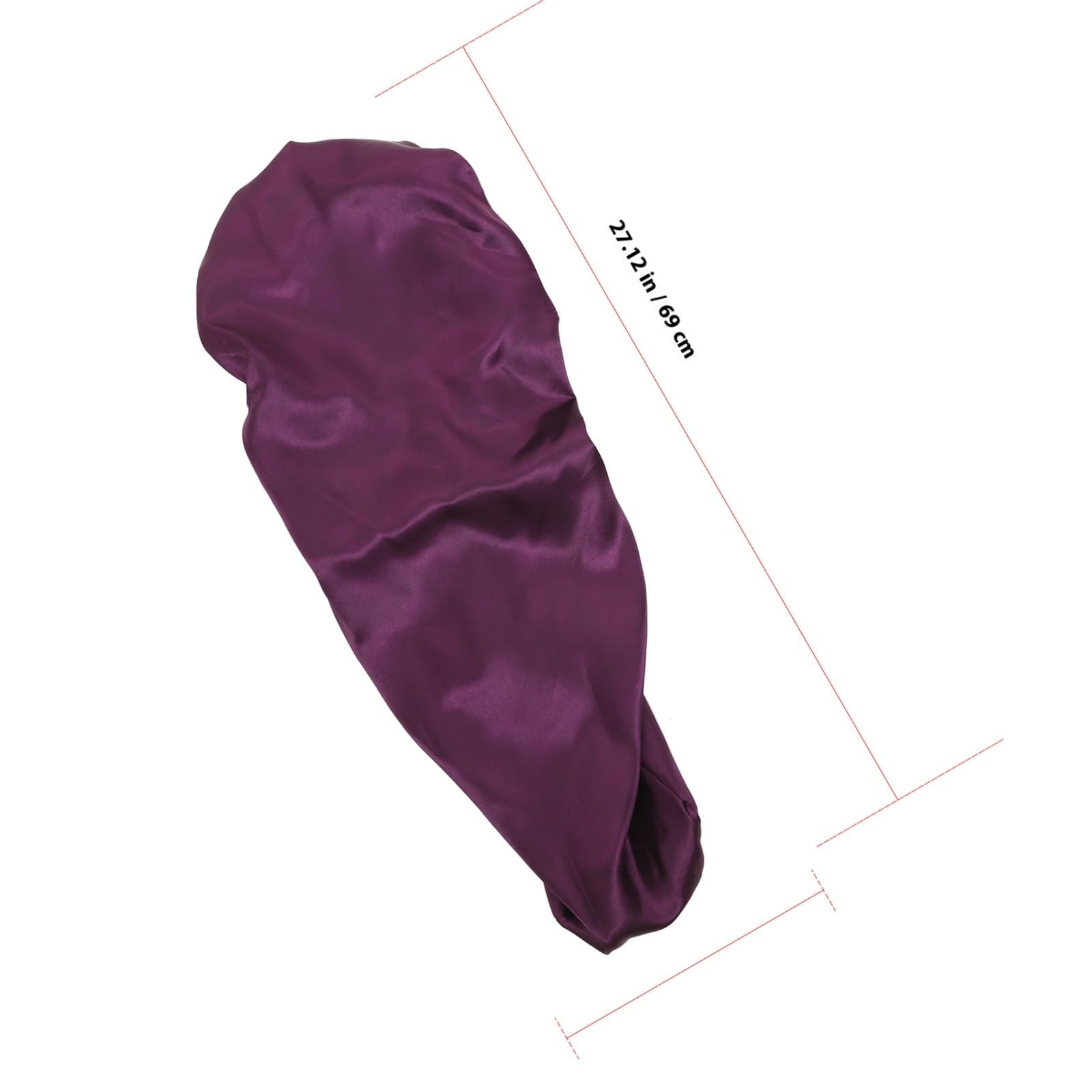 Toyvian Bonnet de Nuit Bonnet Long Élastique Confortable pour Cheveux Bouclés en Satin Protège les Cheveux Pendant le Sommeil Tâches Ménagères, Couleur Pourpre