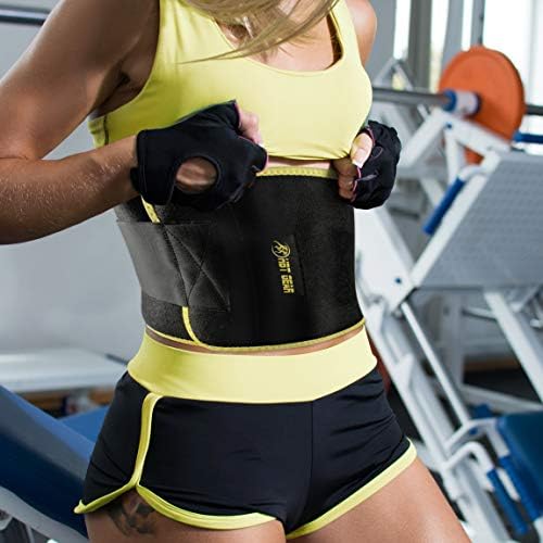 HBT GEAR Waist Trimmer Belt for Men & Women - Fast Weight Loss Stomach Fat Burner Sweat Belt Waist Trainer w/Bonus Included