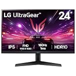 LG UltraGear Gaming Monitor 24GS60F, 24 Inch, 1080p, 180Hz, 1ms Response Time, IPS Display, HDR 10, NVIDIA G-Sync compatible & AMD FreeSync, Smart Energy Saving, Displayport, HDMI