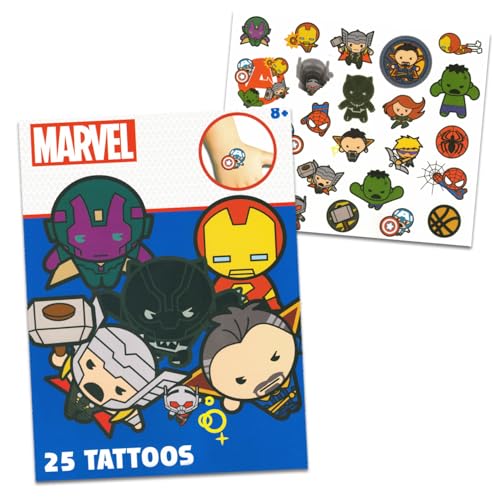 Marvel Superhero Tattoos Ultimate Set - Bundle of 150 Pcs Super Hero Temporary Tattoos | Marvel Avengers Superman "TMNT" Power Rangers Transformers