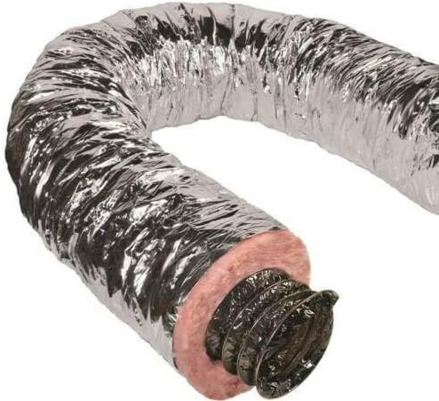 7"Silver Flex Insulated Flexible Duct R6 25', Replacement for QuietFlex OEM