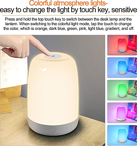Lámpara de noche táctil para mesa, luces LED con USB miniatura 4