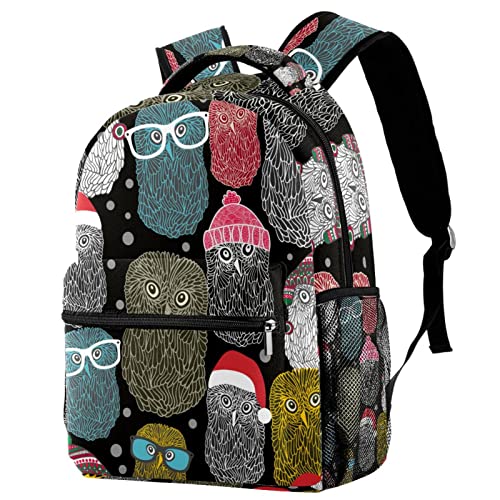 Sac à dos chouettes polaires avec porte-bouteille pour campus et voyage