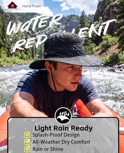 Image of Home Prefer UPF 50+ Men's Sun Hat Wide Brim Bucket Hat UV Protection Hat for Mens Womens Beach Safari Gardening Golf Fishing