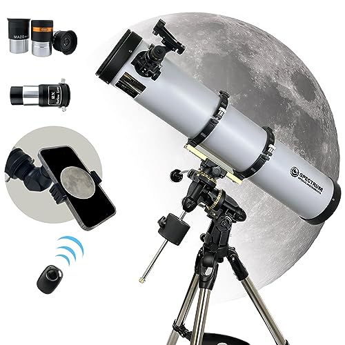 SpectrumOI Telescope for Kids & Adults - Premium EQ Reflector, 130mm Aperture with Aspherical Eyepiece