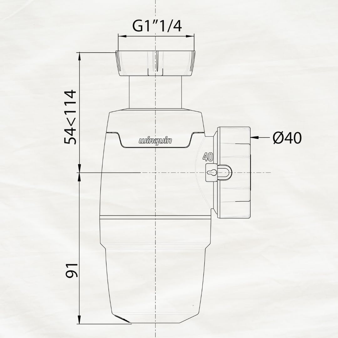 Wirquin 30722144 Syfon neo umywalka D40, biały