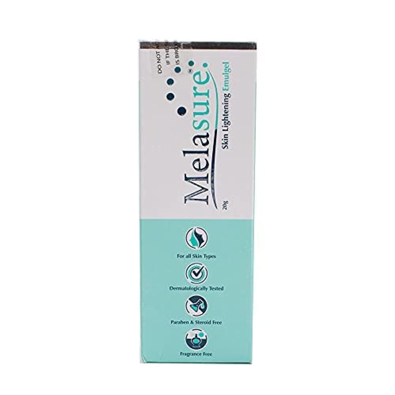 Mela-sure Skin Lightening Emulgel | For All Skin Types | Paraben, Steroid & Fragrance-Free(20 gm)-image-2