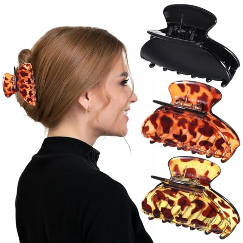 3 Stück Haarklammer Groß, Große Haarklammer Dickes Haar Acetat für Feste, Haarklauenclips zur Dekoration, Starke Haltbarkeit, Ideal für Dickes Haar, Elegante Frisuren