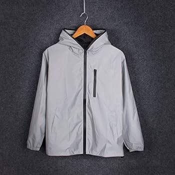 Fangfei Men Reflective Coat Hooded Windbreaker Fashion