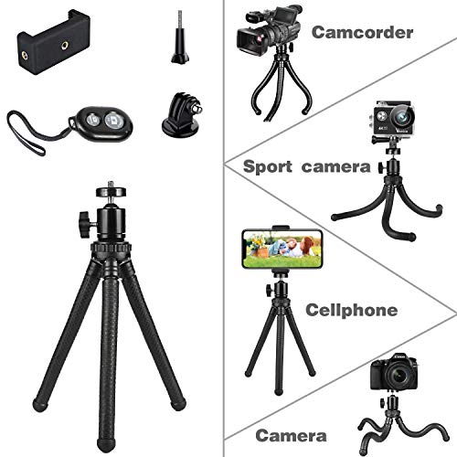 image for Aptoyu Phone Tripod, Flexible Cell Phone Tripod with Wireless Remote S