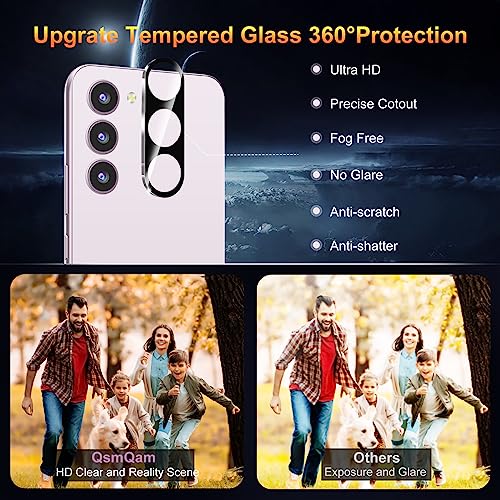 Image of QsmQam 3 Pieces Tempered Glass for Samsung Galaxy S23 FE and 3 Pieces Rear Camera Protector, 9H Hardness, Anti-Scratch, Glass Protection for Samsung Galaxy S23 FE