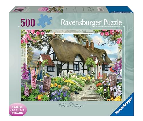 Ravensburger Rose Cottage 500 Piece Jigsaw Puzzle for Adults and Kids Age 10 Years Up - Large Format