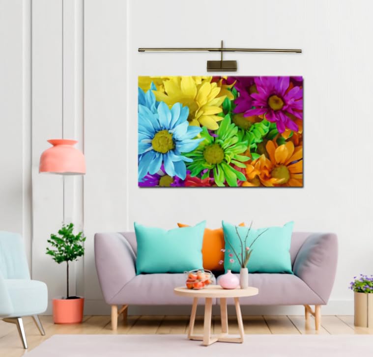 PAPUQ Led-wandlamp voor het verlichten van foto's, spiegels, wandschilderijen, 12 W, traditionele en elegante stijl, warm licht, 3000 K, matzwart, volledig beweegbaar en draaibaar, 68 cm