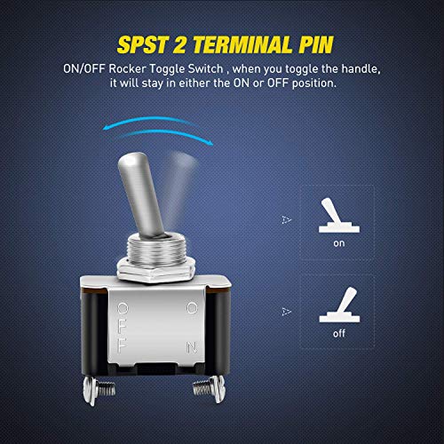 Nilight 90014E Heavy Duty Rocker Toggle Switch 12V 20A Red Cover Spst On/Off 2Pin Car Truck Boat-5 Pack, 2 Years Warranty
