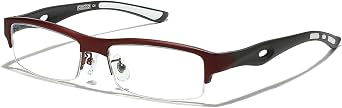 JOLLYNOVA Sports Reading Glasses for Men Women, Half-Rim Lightweight Al-Mg Metal Frame, Blue Light Blocking Computer Readers