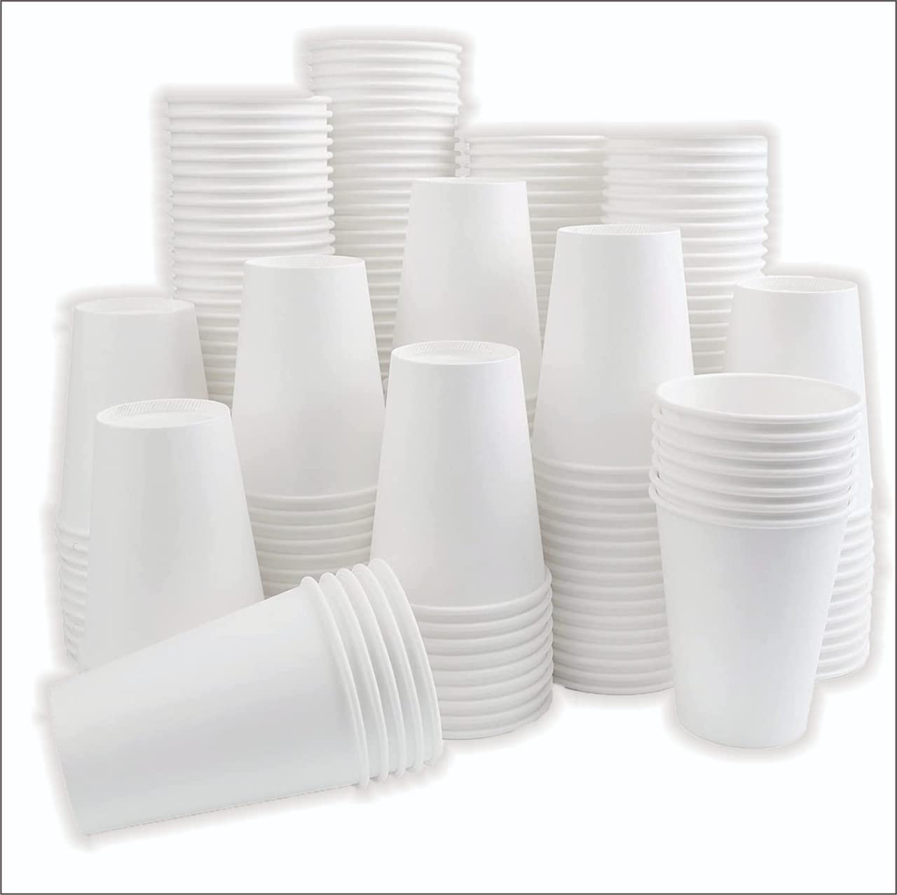 Paper Cups | 200 Pack 8oz Disposable Cups | Paper Cups for Hot & Cold Drinks | Camping Cups | Tea Cups | Party Glass | Paper Party Cups | Coffee Cup | Dessert Cups | Takeaway Coffee Cups (200)