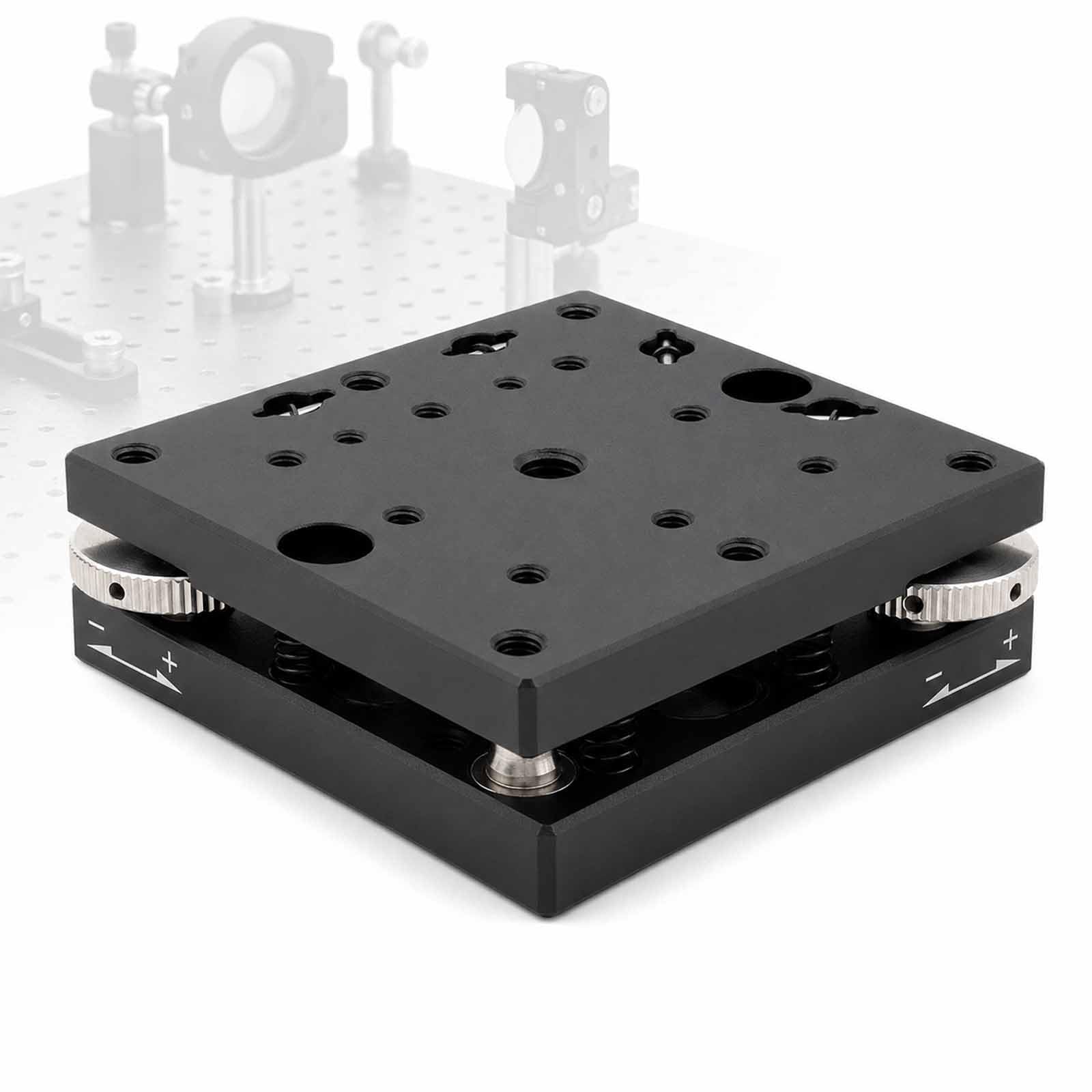 GCYXUC Xy-axis Manual Tilt Stage, Precision Micrometer Adjustable Goniometer Platform ±2° Horizontal Swing, Dual-axis ±2° Fine Adjustment, Aluminum Platform For Microscopy, 60x60 mm