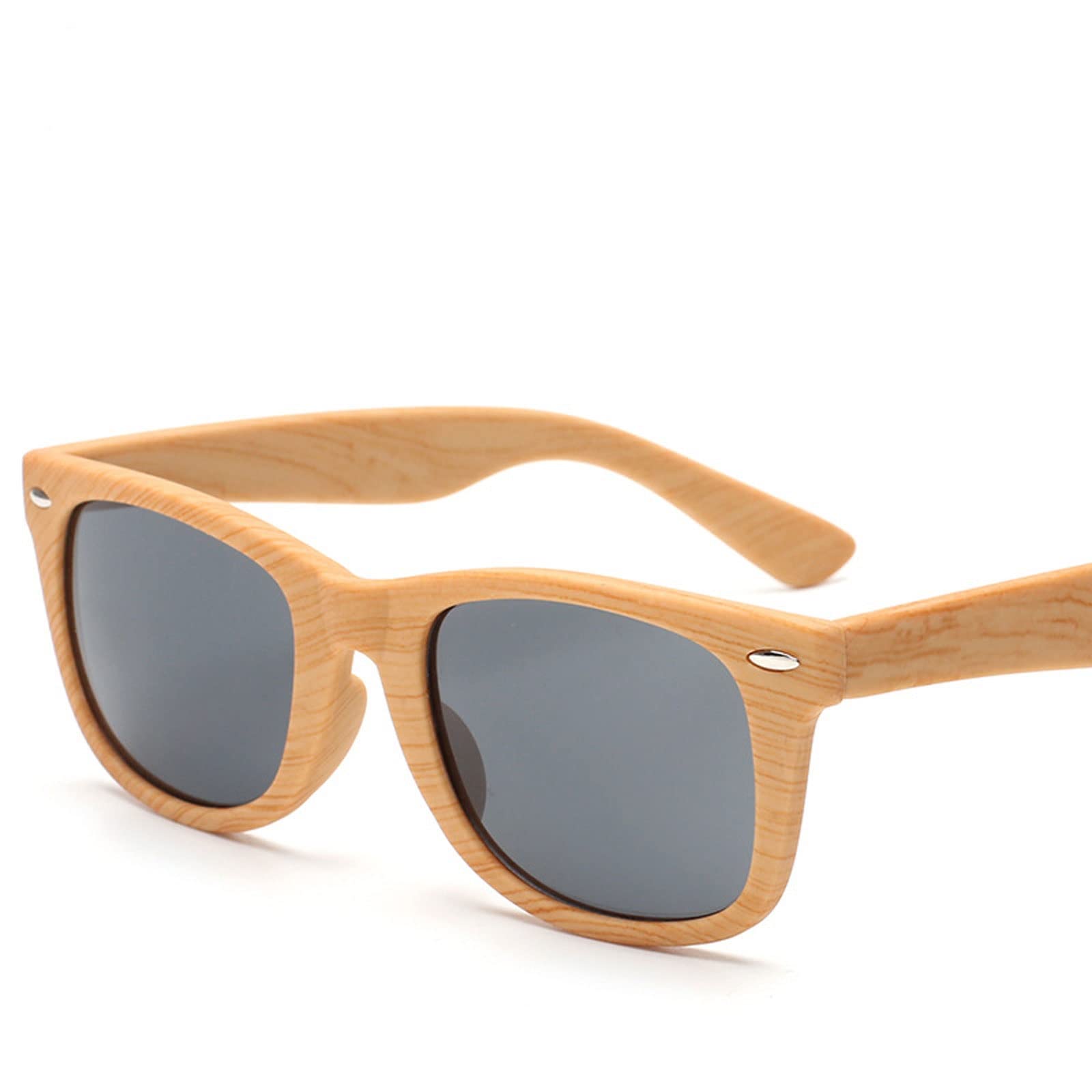 DieffematicMJ Gafas De Sol Hombre Sunglasses Men Women Retro Wooden Sunglasses Protection Eyeglasses Fashional Square Sunglasses Faux Wood Spectacles Unisex (Color : Yellow)