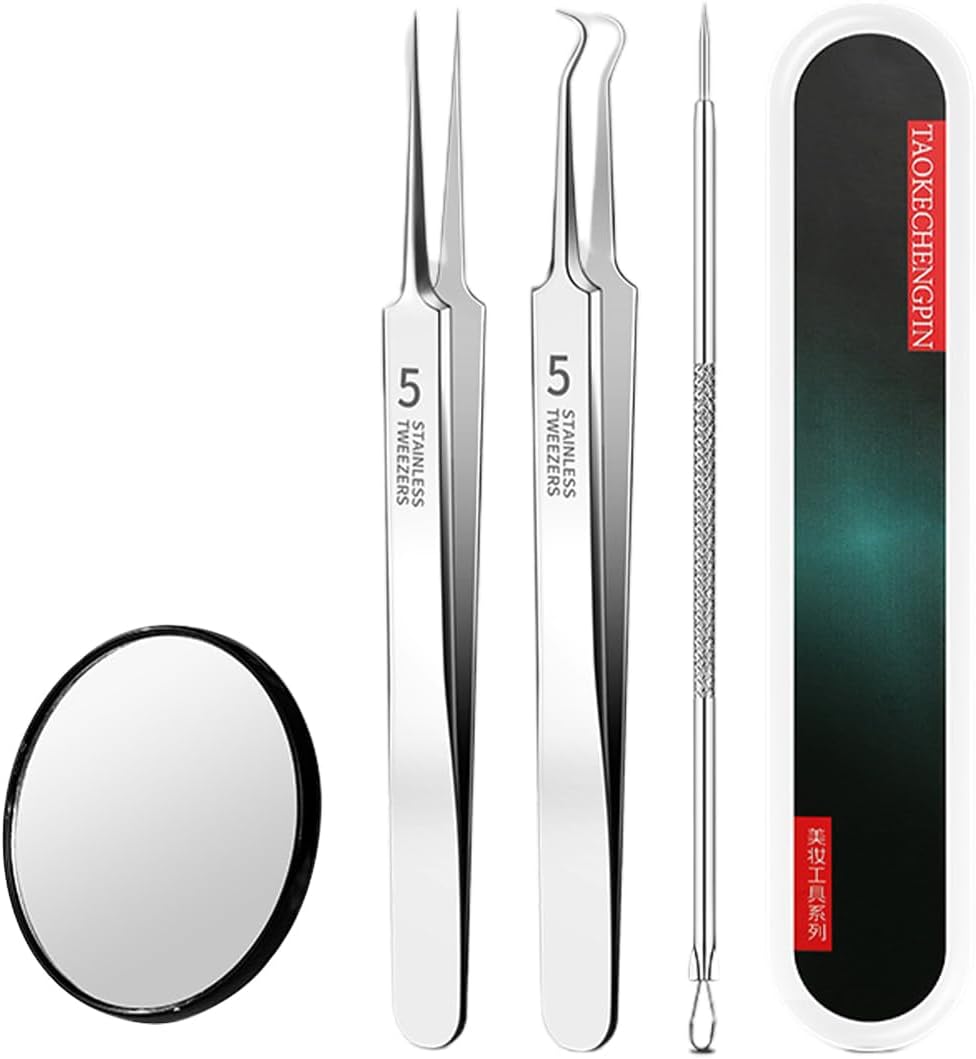 Mee-eters verwijderen – roestvrijstalen mee-eterverwijderaar, verwijdert vlekken, acne op het gezicht, mee-eters, verwijdert vlekken in het gezicht, neus, reiniging van gezicht en neus