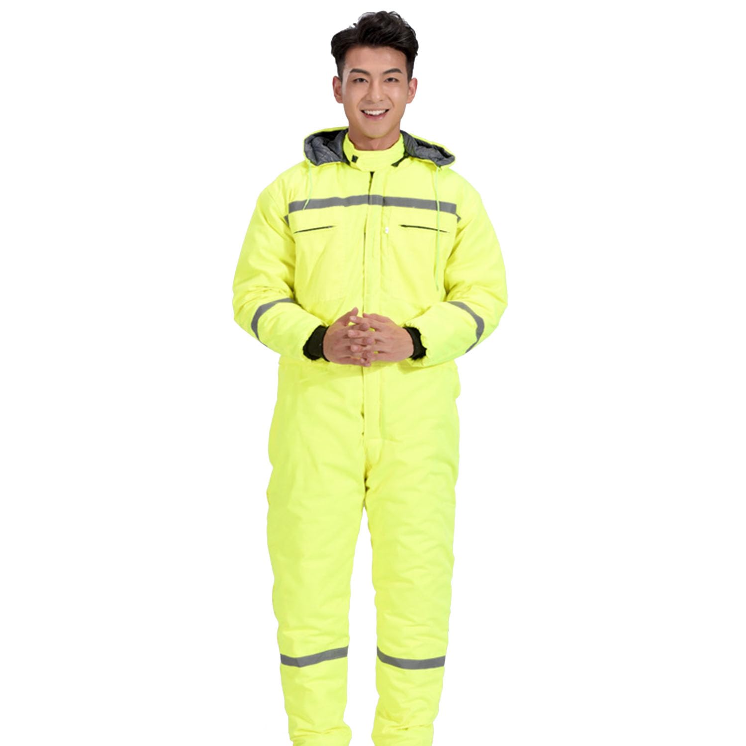 Monos para Almacenamiento en frío Mono Aislante con Capucha, Ropa de Trabajo Gruesa para Invierno Exterior Pesca Protección contra el frío