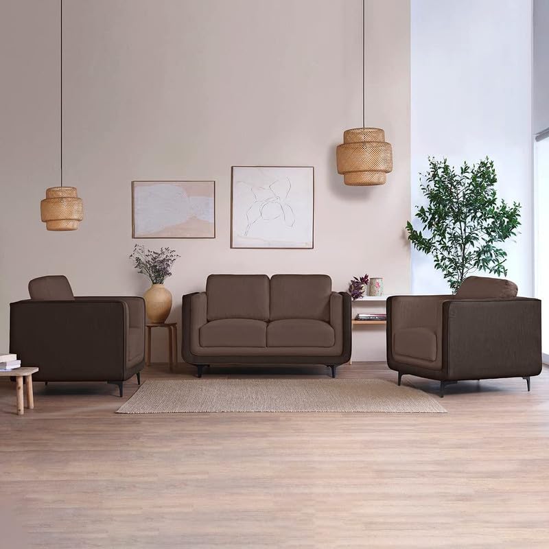 WOODEN WORLD Modern 4-Seater Sofa Set Dual Tone Luxury 2+1+1 | Contemporary Upholstered Couch Set | Elegant and Comfortable Living Room Seating | Stylish and Versatile Furniture-image-41