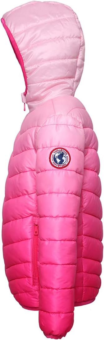 Rokka&Rolla Girls' Reversible Lightweight Puffer Jacket Hooded Water-Resistant Winter Coat - Image 3