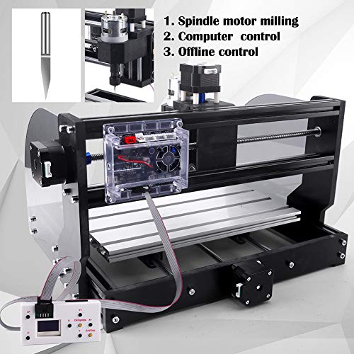 Upgrade CNC 3018 Pro-M Machine DIY CNC Machine with Protected Board, 3 Axis GRBL Control PCB PVC Milling Engraving Machine Working Area 300x180x45mm by cenoz (with extension rod control board) - Thumbnail 2